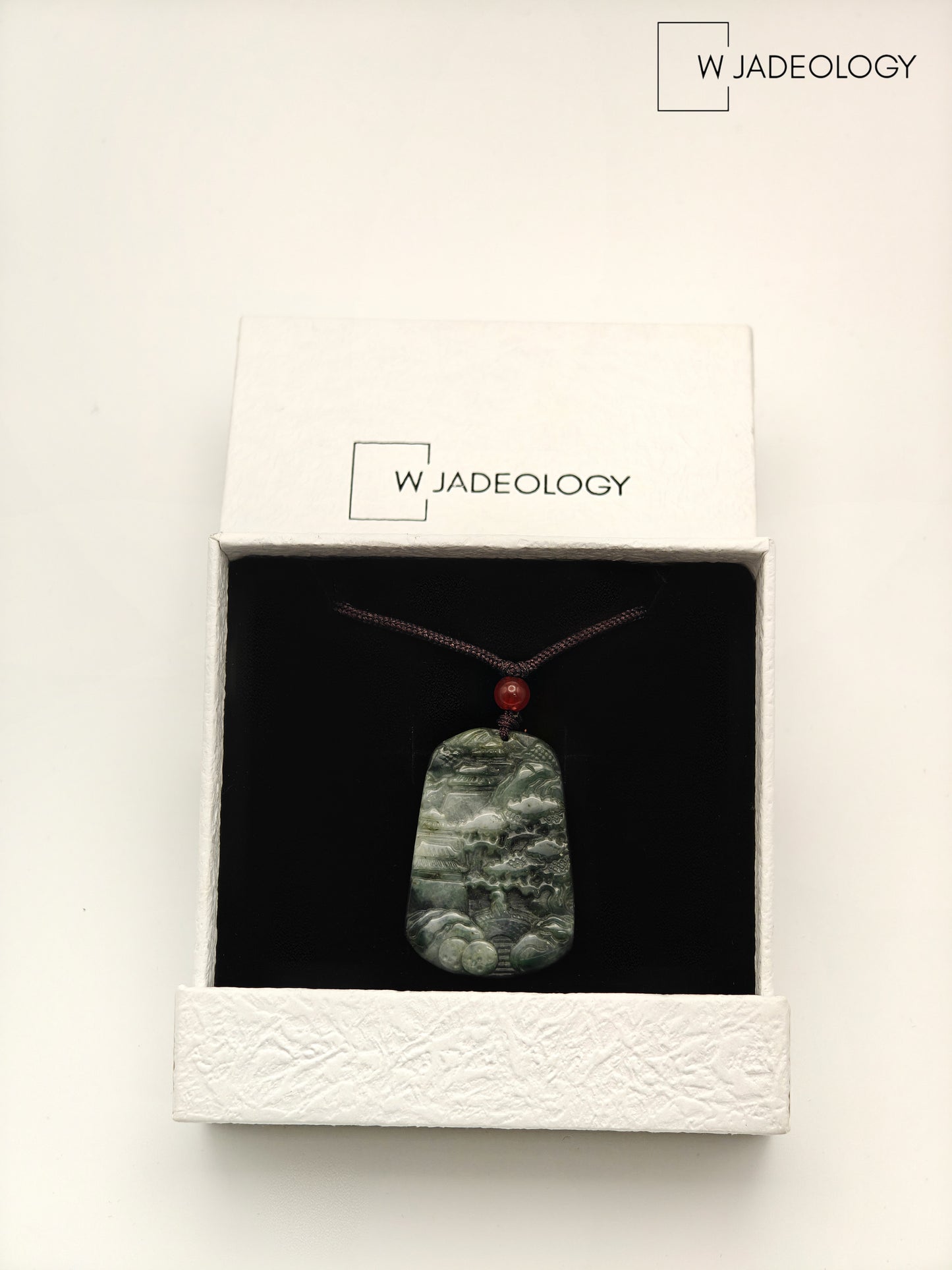 Natural Jade Landscape Pendant Necklace
