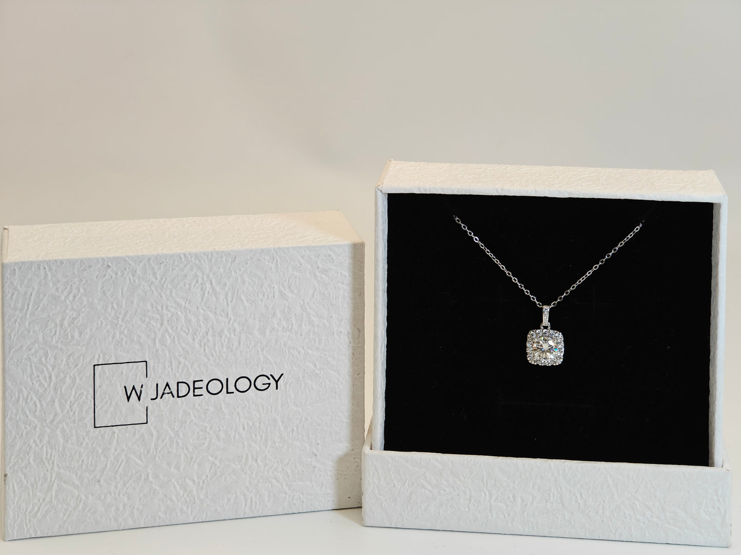 Fairy Tale Gate Moissanite Necklace – 1 Carat White, 925 Silver Platinum Plated