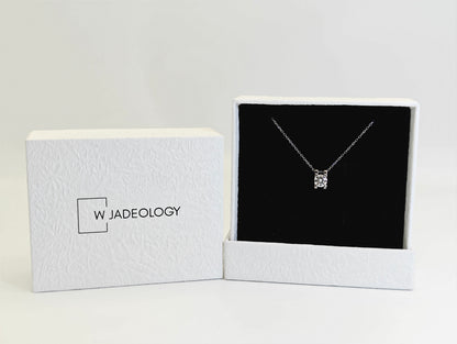 Radiant Solitaire Moissanite Necklace – 1 Carat, 925 Silver Platinum Plated&nbsp;