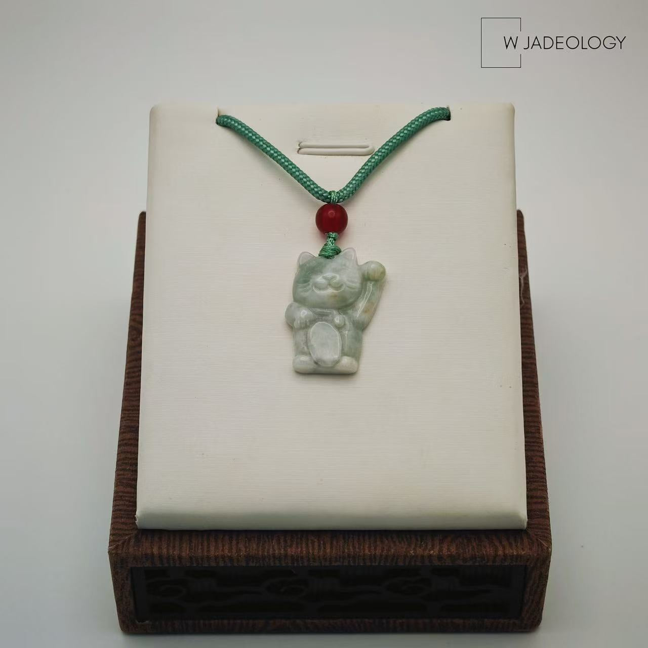 Lucky Jade Cat Pendant