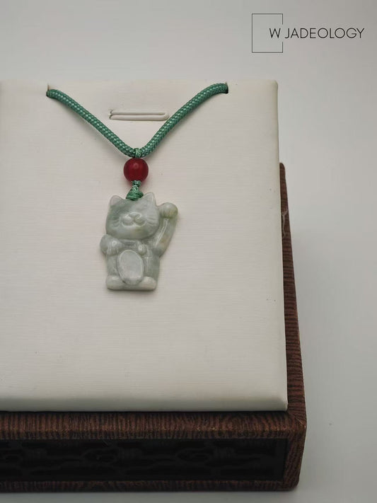 Lucky Jade Cat Pendant