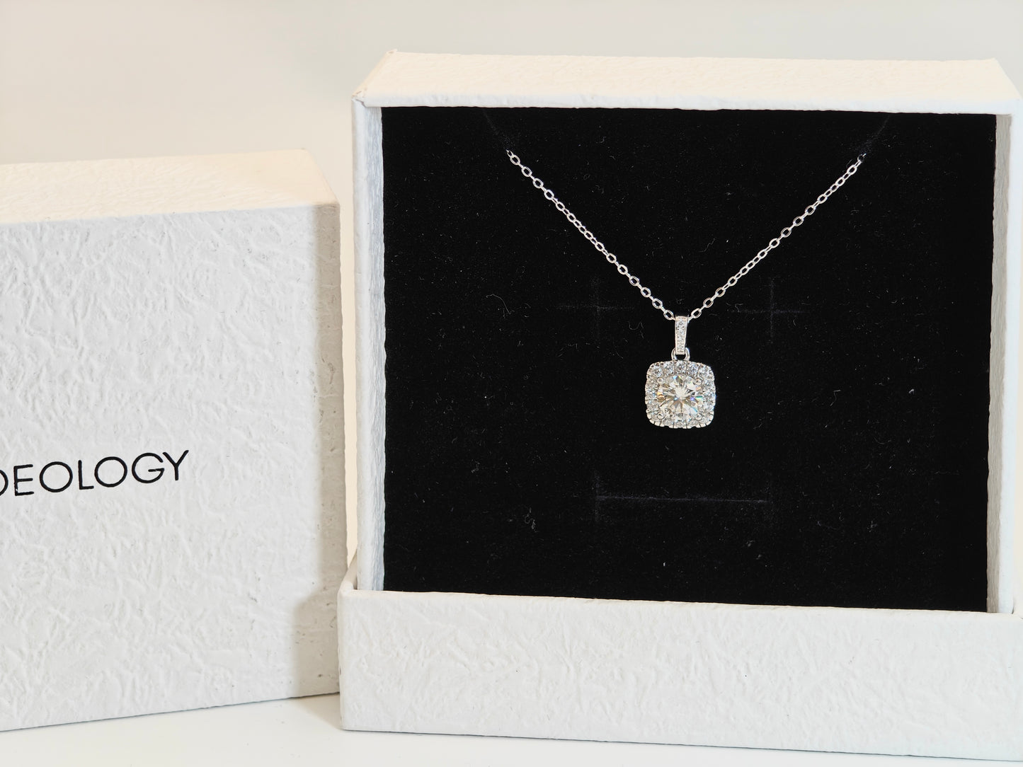 Fairy Tale Gate Moissanite Necklace – 1 Carat White, 925 Silver Platinum Plated