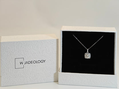 Fairy Tale Gate Moissanite Necklace – 1 Carat White, 925 Silver Platinum Plated