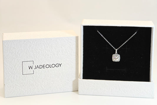 Fairy Tale Gate Moissanite Necklace – 1 Carat White, 925 Silver Platinum Plated